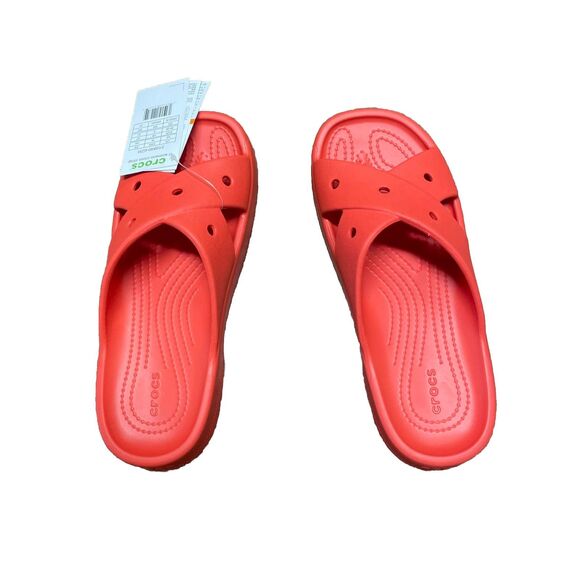 Crocs Women's Cross Strap Sandals Size 8 Cherry Red - Picture 2 of 6